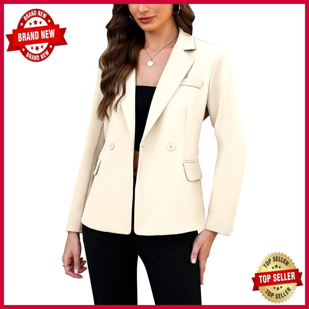 Oversized Blazer with Pockets, Polyester Spandex, Business Casual Jacket